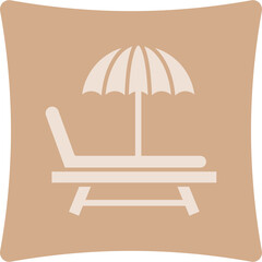 Sunbed Glyph Art Box Icon