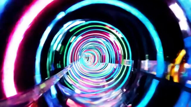 Futuristic Neon Light Tunnel