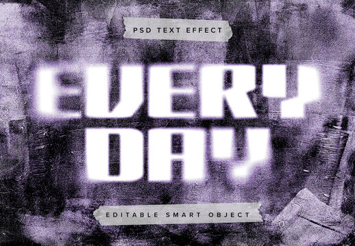 Gritty Blurred Text Effect Mockup
