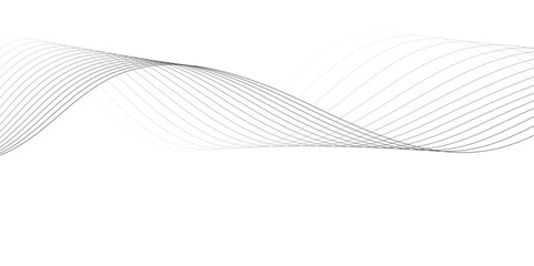 White wave curve lines banner background design. Abstract soft wave lines dynamic flowing gray light isolated background. Vector Illustration of the gray pattern of lines. Black stripes on white