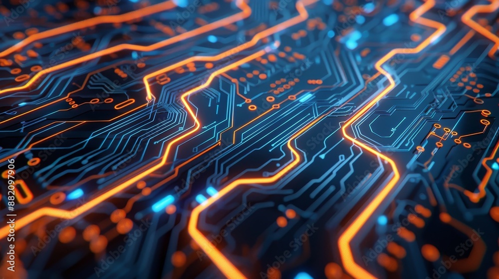 Poster embedding technology circuit board microchip. abstract computer connection via internet. internet co