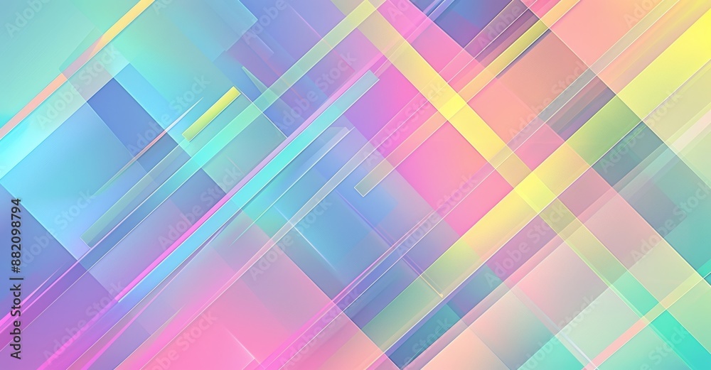 Fototapete Abstract geometric halftone patterns, modern trendy line design. Simple minimal elements in halftone color gradients.