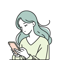 Woman Using Smartphone Illustration