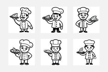 cute chef collection black and white 
