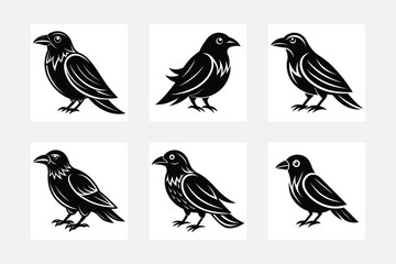 set of birds silhouettes