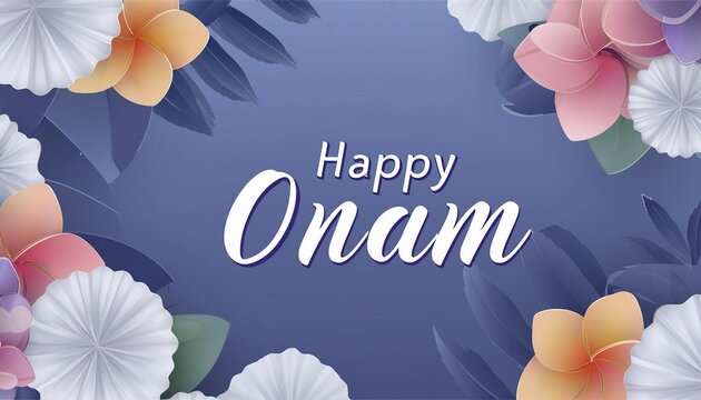 Happy Onam Festival Celebration Poster Design. South India Kerala traditional celebration