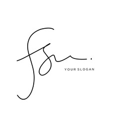 Fs Initial signature logo vector design