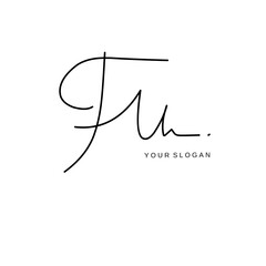 Fu Initial signature logo vector design