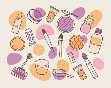 seamless pattern makeup tools v6