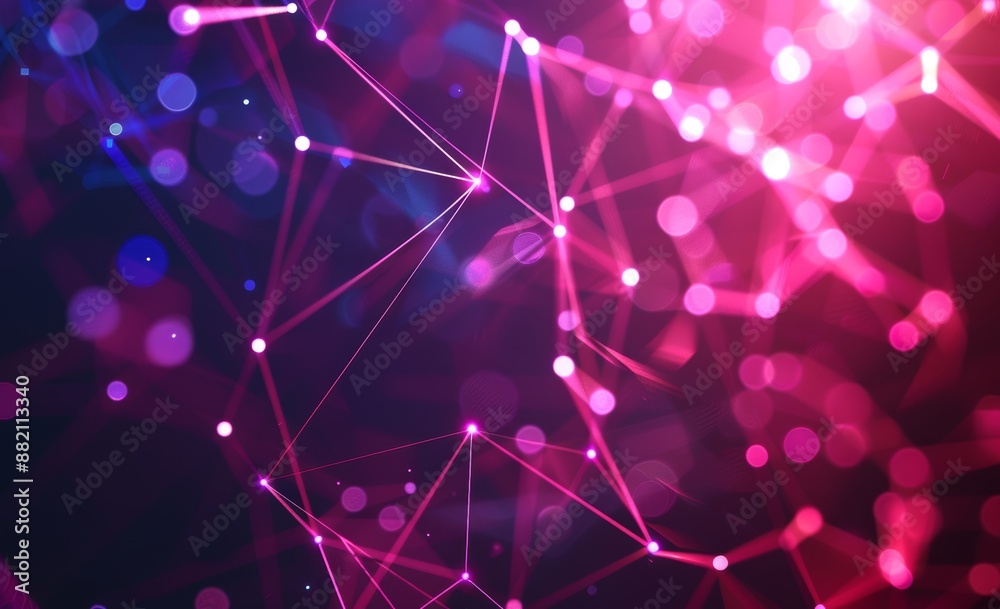 Poster artificial neural network. big data concept. stock in the future of technology. 3d illustration of a
