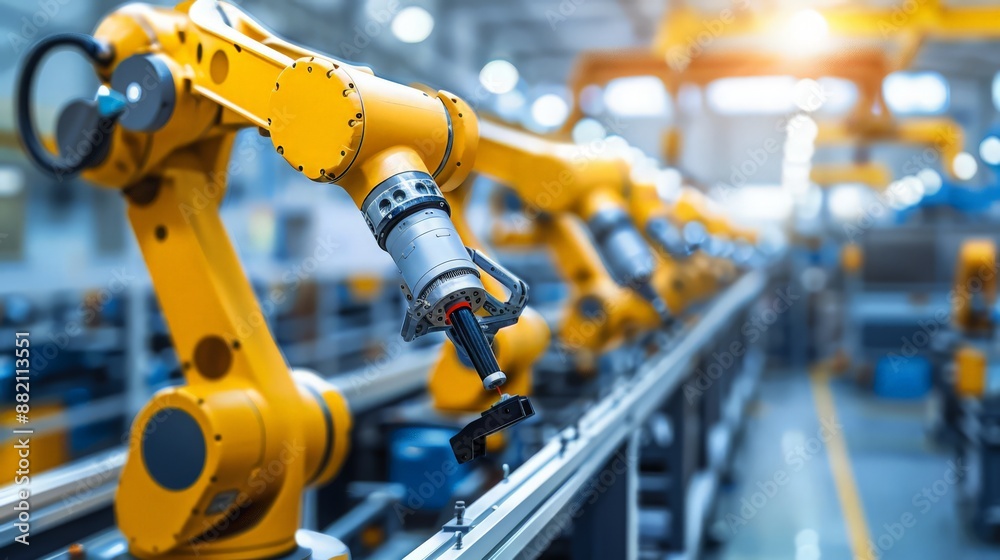 Poster explore the integration of robotics in our industrial factory, where automated systems improve workf