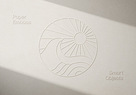 Paper Embossing Logo Mockup