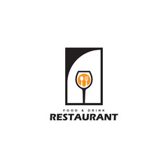Restaurant Logo Design, Fork, Spoon and Glass Restaurant Logo Type