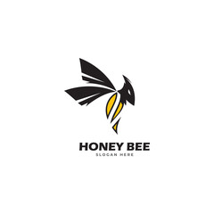honey bee logo vector template