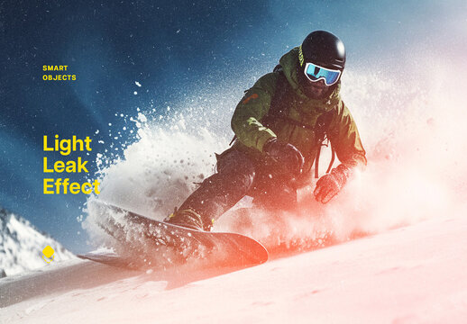 Light Leaks Photo Effect Mockup