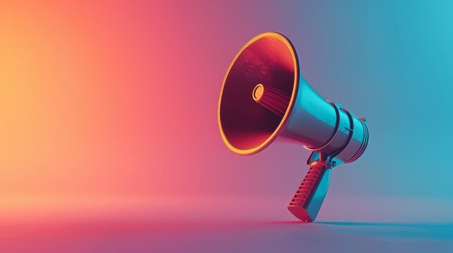 Colorful Megaphone with Gradient Background