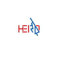 Hero typographic text logo design.