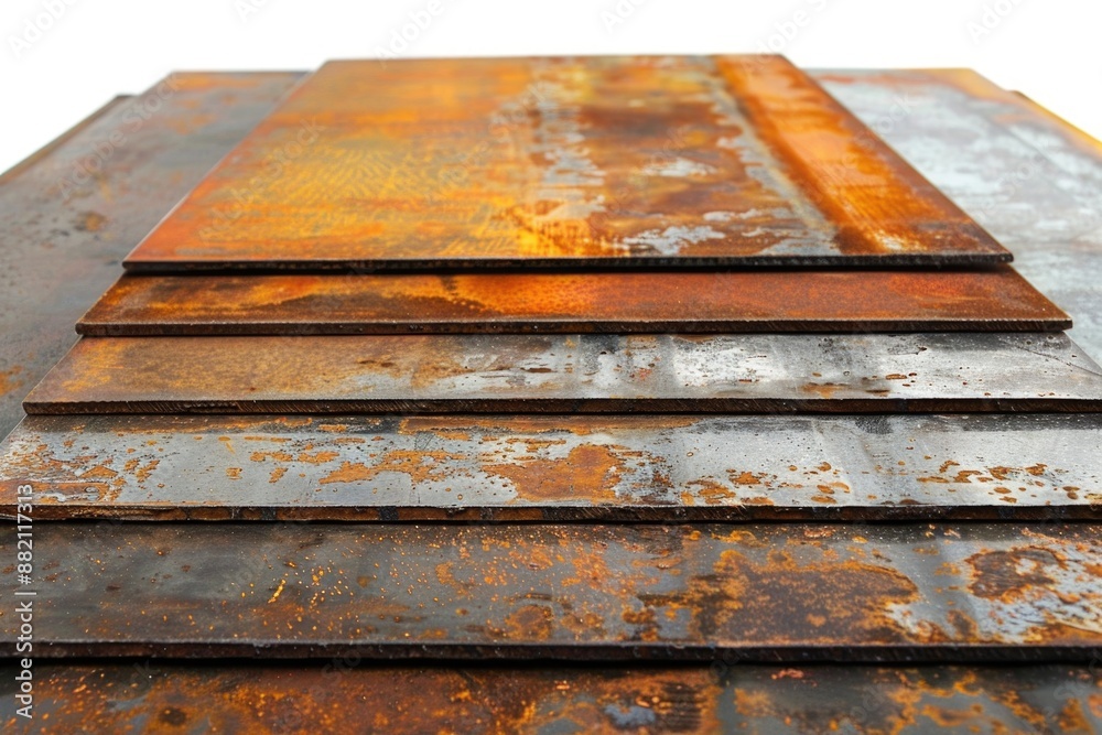 Poster a close-up shot of a piece of rusted metal with intricate details