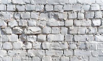 Obraz premium White painted old brick Wall panoramic background