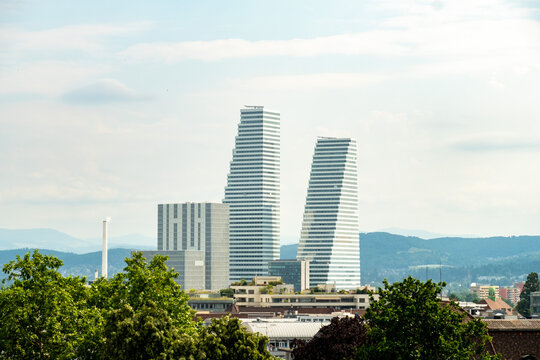 Panorama of the Roche Towers in Basel