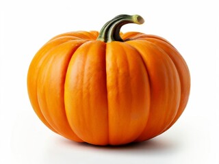 Obraz premium Autumnal orange pumpkins isolated on white background. AI generation. 