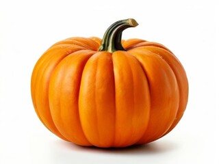 Obraz premium Autumnal orange pumpkins isolated on white background. AI generation. 