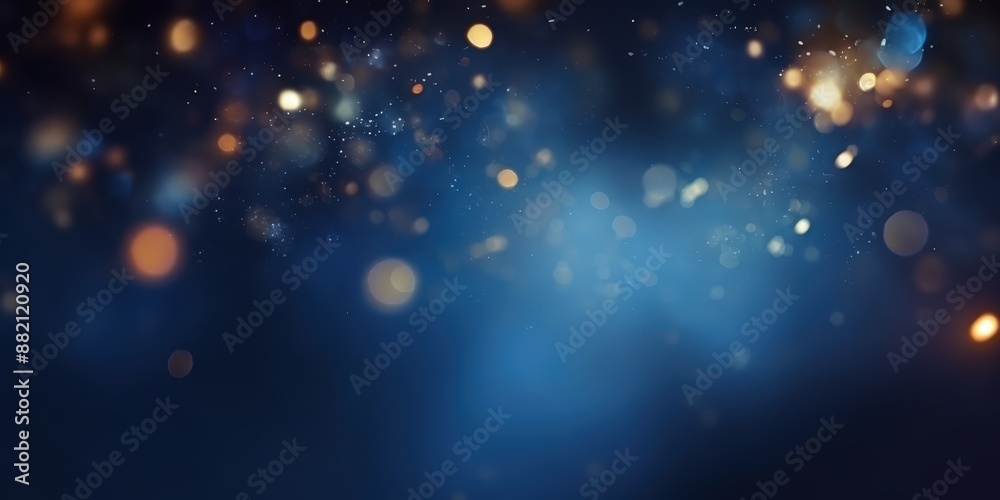 Wall mural Abstract Blue and Golden Bokeh Background