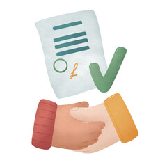 Handshake as a sign of signing a contract