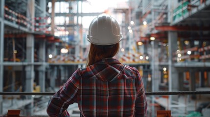 Female Engineer Overseeing Construction Site