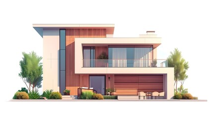 Stunning Modern Architectural Home with Lush Landscaping and Scenic Outdoor Space