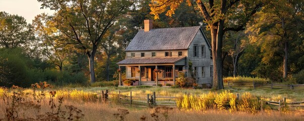 Saltbox house with a historical touch.