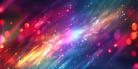 Abstract Background with Colorful Lights and Bokeh Effects