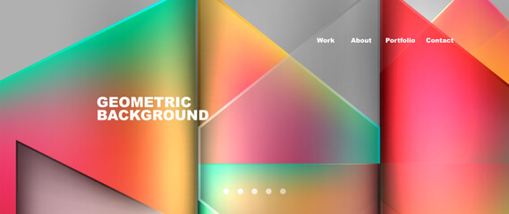 Fototapeta premium Gradient triangle geometric minimal wallpaper