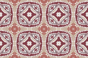 Fabric ikat seamless pattern geometric ethnic traditional embroidery style. Design for background carpet wallpaper clothing wrapping Batik fabric illus.