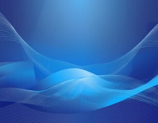 abstract blue background with smooth lines and waves. Vector illustration.