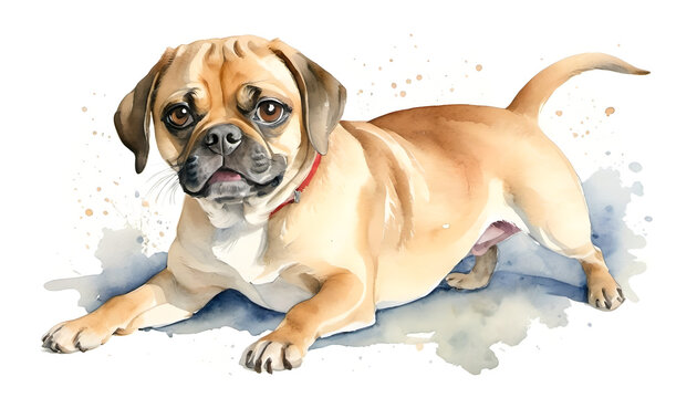 The puggle gazes curiously around its surroundings