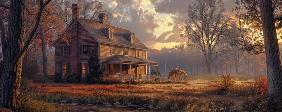 Saltbox house with quaint charm.