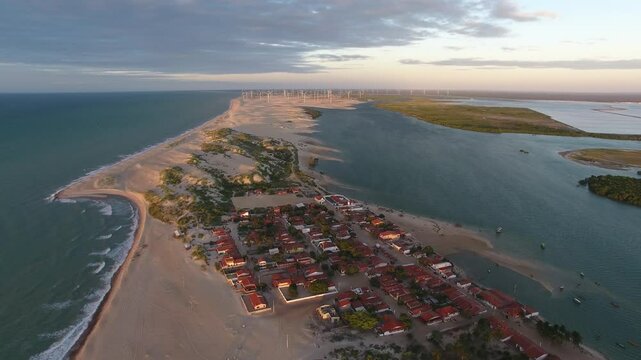 Aerial view of Galos Village, Galinhos Peninsula - Galinhos, Rio Grande do Norte, Brazil