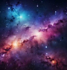 Fototapeta premium A high quality background galaxy illustration with stardust and bright shining stars illuminating the space