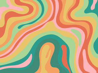 Abstract wave, marble, liquid pattern vintage colorful hand drawn vector illustration background. Design for web, banner, fabric, textile, decoration.