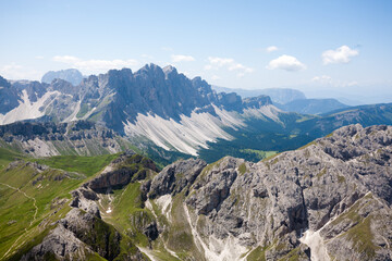 Odle group view, dolomites landscape