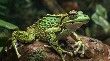Obraz premium Tropical reptile found in Amazon jungle frog