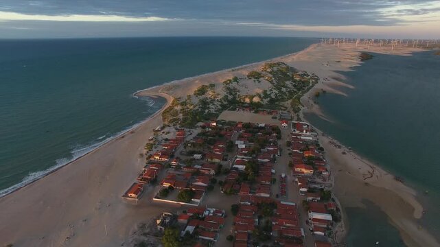 Aerial view of Galos Village, Galinhos Peninsula - Galinhos, Rio Grande do Norte, Brazil