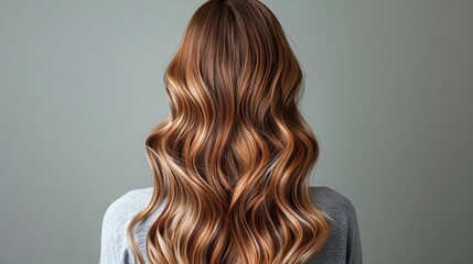 Fototapeta premium Beautiful wavy hair from the back view