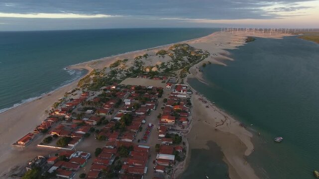 Aerial view of Galos Village, Galinhos Peninsula - Galinhos, Rio Grande do Norte, Brazil