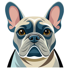 French Bulldog logo icon vector style Clipart Illustration with white background