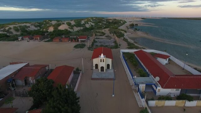 Aerial view of Galos Village, Galinhos Peninsula - Galinhos, Rio Grande do Norte, Brazil
