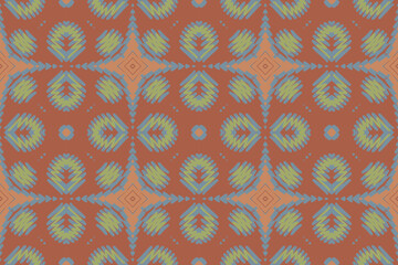 Fabric ikat seamless pattern geometric ethnic traditional embroidery style. Design for background carpet wallpaper clothing wrapping Batik fabric illus.