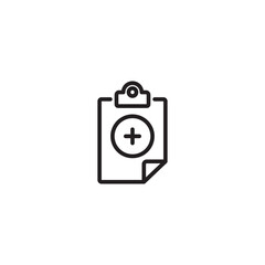 Diagnosis report icon, medical file icon in outline style. Editable icon.