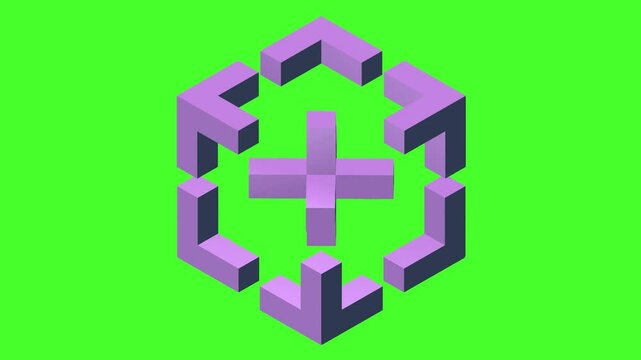 Abstract cube, Optical Illusions of Impossible Objects, impossible cube, web design element, optical illusion., web design element Video